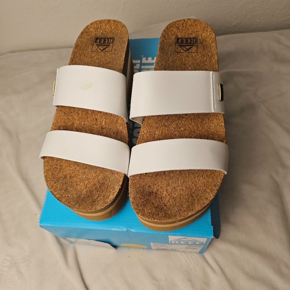 Womens Reef Cushion Vista Hi Slide Sandal - Cloud Womens Size 9